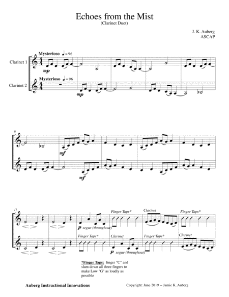 Echoes From The Mist A Clarinet Duet Page 2