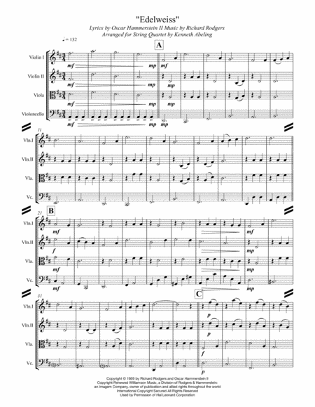 Edelweiss For String Quartet Page 2