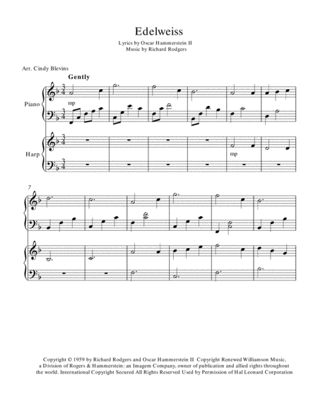 Edelweiss Piano And Harp Duet Page 2