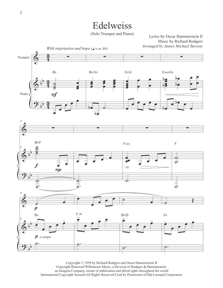 Edelweiss Trumpet Piano Page 2