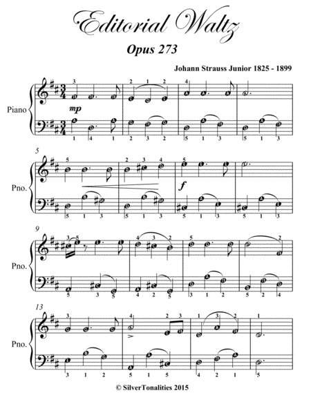 Editorial Waltz Opus 273 Easiest Piano Sheet Music Page 2