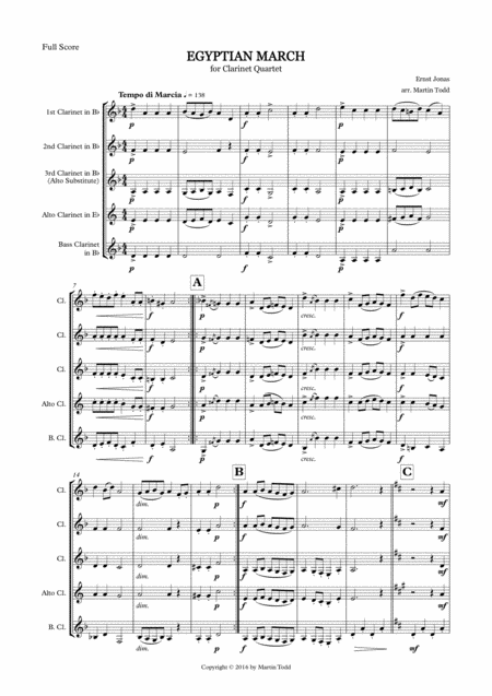 Egyptian March For Clarinet Quartet Page 2