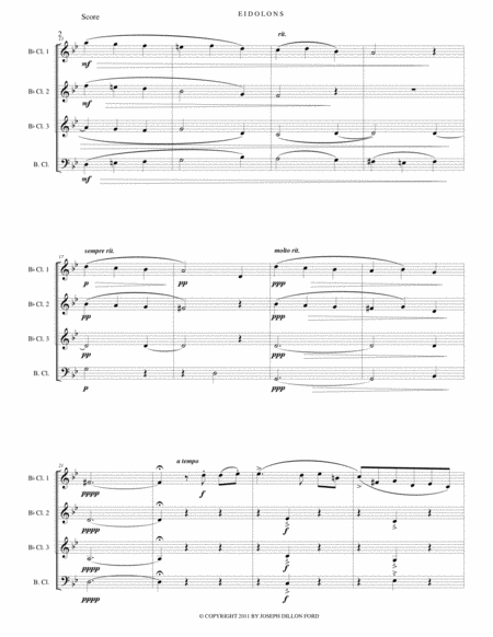 Eidolons For Clarinet Quartet In Memory Of Johannes Brahms Page 2