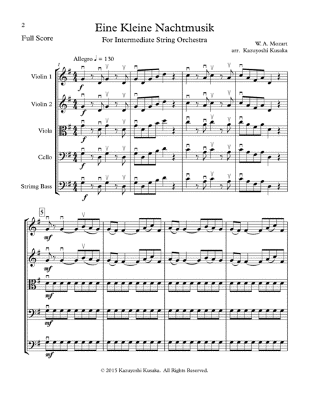 Eine Kleine Nachmusik For Intermediate String Orchestra Page 2