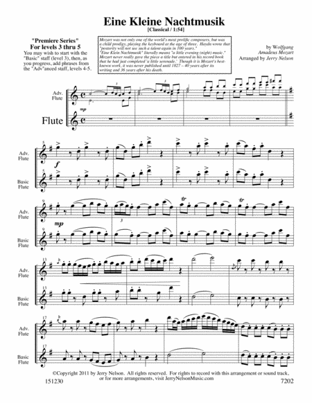 Eine Kleine Nachtmusik Arrangements Level 3 5 For Flute Written Acc Page 2