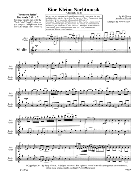 Eine Kleine Nachtmusik Arrangements Level 3 5 For Violin Written Acc Page 2