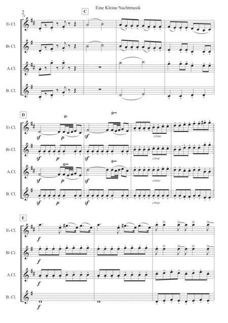 Eine Kleine Nachtmusik Clarinet Quartet Page 2