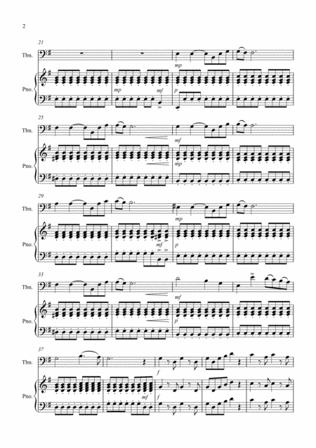 Eine Kleine Nachtmusik Fantasia 1st Movement For Trombone And Piano Page 2