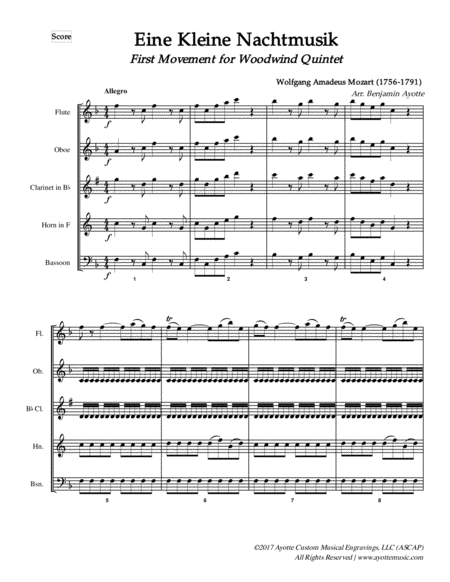 Eine Kleine Nachtmusik First Movement For Woodwind Quintet Page 2