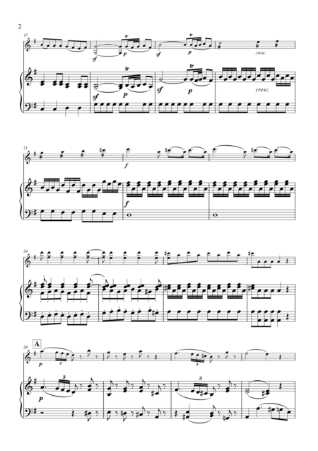 Eine Kleine Nachtmusik For Violin And Piano Keyboard Page 2