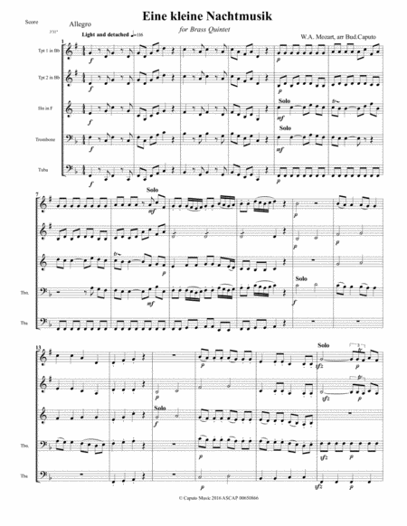 Einie Kleine Nachtmusik Movt 1 For Brass Quartet Page 2