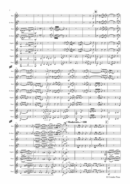 El Condor Pasa Peruvian Folk Song Horn Quartet Arrangement Thomas H Graf Page 2