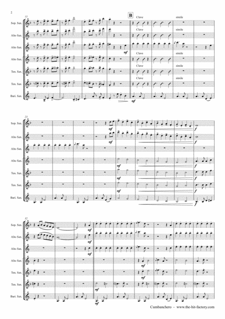 El Cumbanchero Samba Saxophone Quintet Page 2