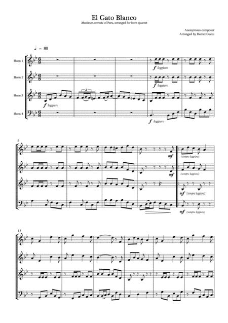 El Gato Blanco For Horn Quartet Page 2