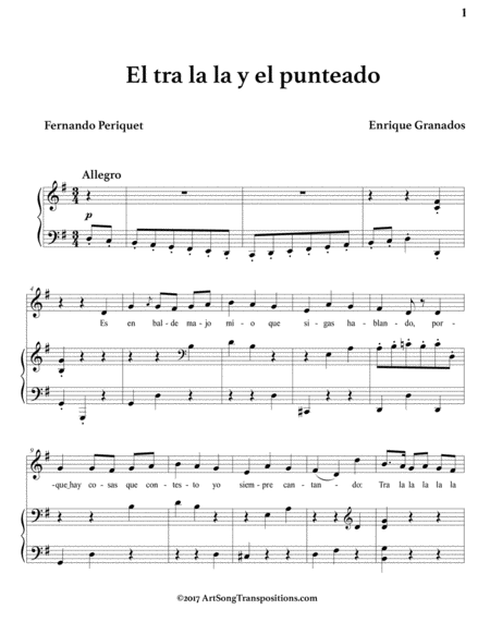 El Tra La La Y El Punteado In 3 Medium Keys G F Sharp F Major Page 2