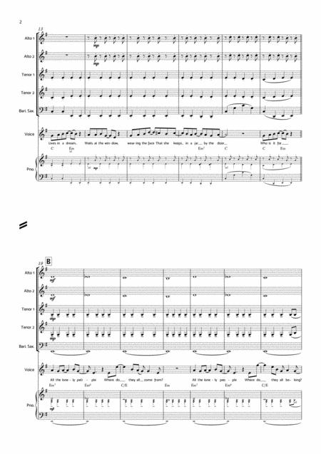 Eleanor Rigby Sax Quintet Vocal Page 2