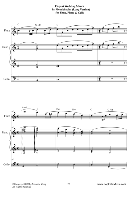 Elegant Wedding March Long Version For Flute Piano Cello Page 2