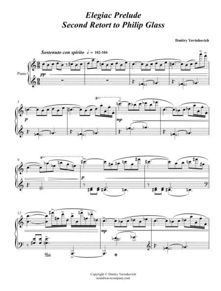 Elegiac Prelude A Second Retort To Philip Glass Page 2