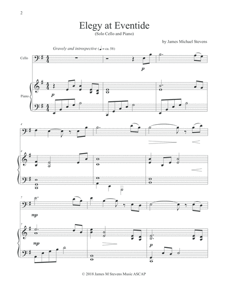 Elegy At Eventide Cello And Piano Page 2