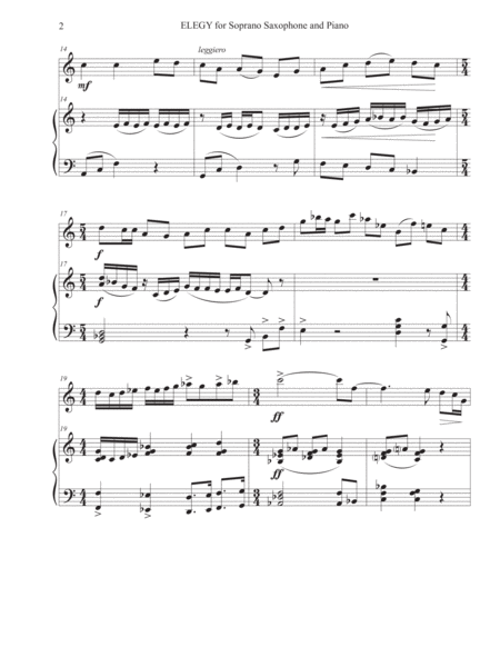 Elegy For Soprano Saxophone And Piano Page 2