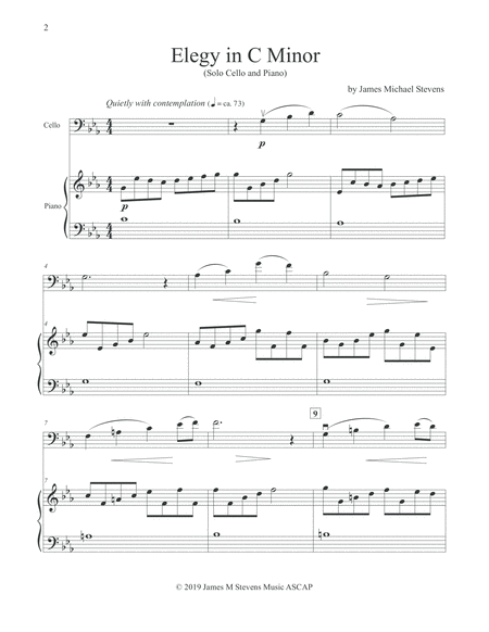 Elegy In C Minor Reflective Cello Piano Page 2