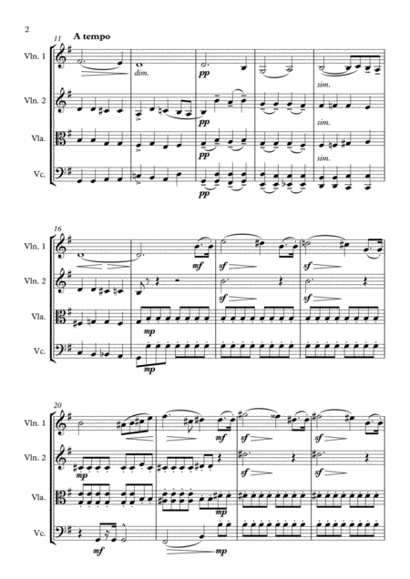 Elgar Chanson De Nuit String Quartet Page 2