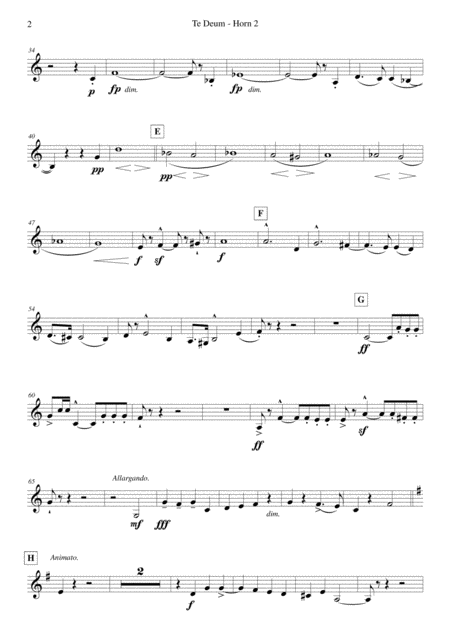 Elgar Te Deum Reduced Orchestration Horn 2 Page 2