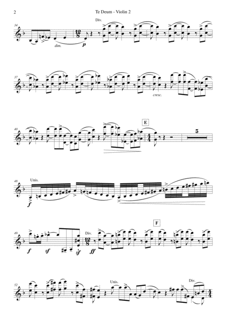 Elgar Te Deum Reduced Orchestration Violin 2 Page 2