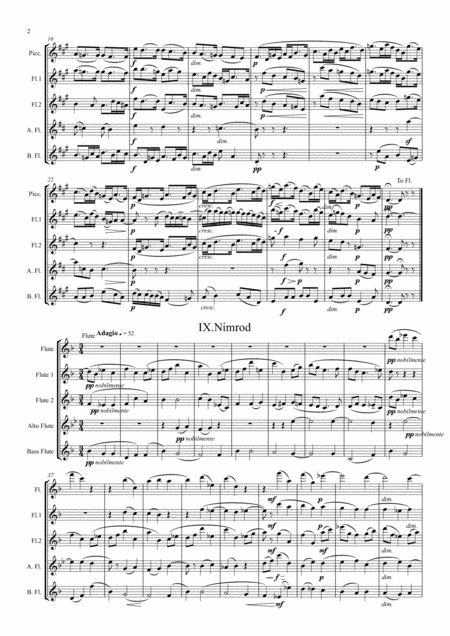 Elgar Variations Viii W N And Ix Nimrod From Enigma Variations Op 36 Flute Quintet Page 2