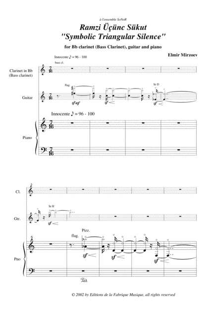 Elmir Mirzoev Ramzi Kunc Skut Mystic Triangular Silence For Bass Clarinet Doubles Bb Clarinet Guitar And Piano Page 2