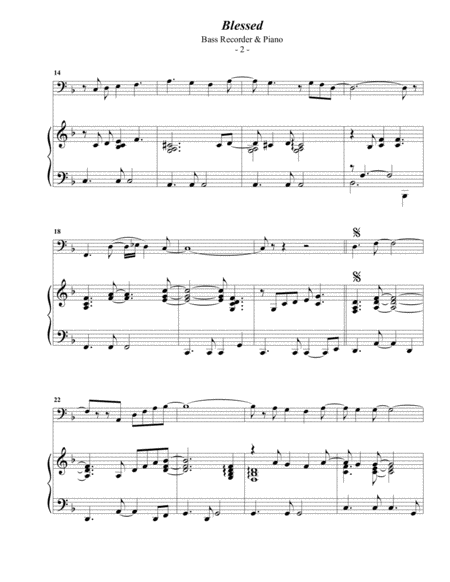 Elton John Blessed For Bass Recorder Piano Page 2
