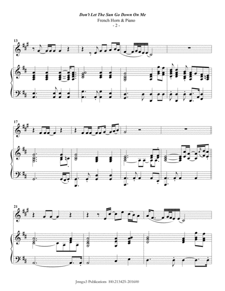 Elton John Dont Let The Sun Go Down On Me For French Horn Piano Page 2