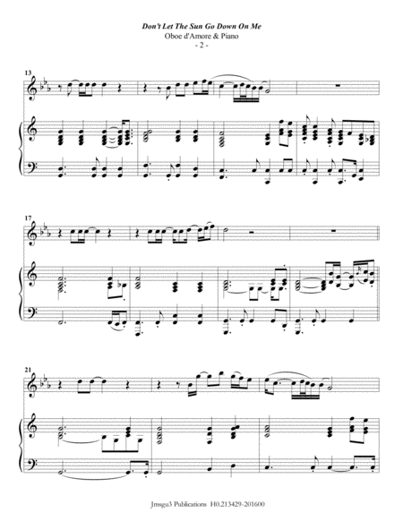 Elton John Dont Let The Sun Go Down On Me For Oboe D Amore Piano Page 2