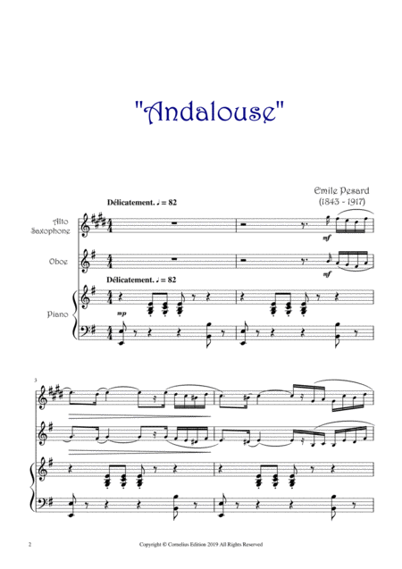 Emile Pessard Andalouse Oboe Or Alto Saxophone Page 2