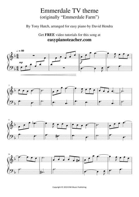 Emmerdale Tv Theme Very Easy Piano With Free Video Tutorials Page 2