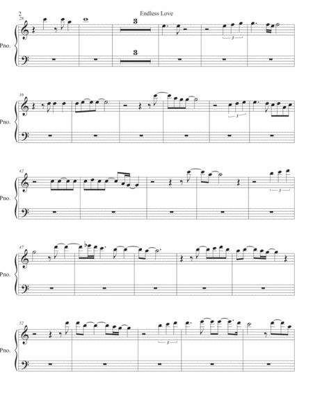 Endless Love Easy Key Of C Piano Page 2