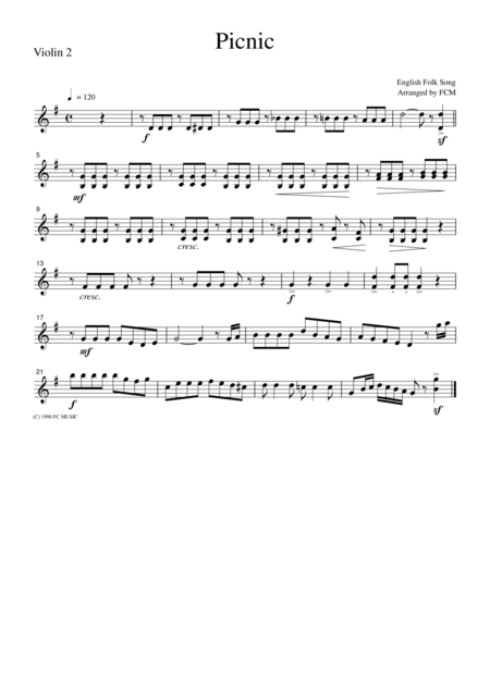 English Folk Song Picnic For String Quartet Jm001 Page 2