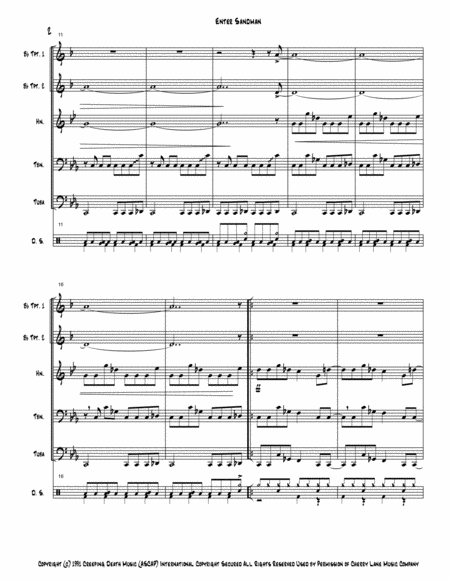 Enter Sandman For Brass Quintet Page 2