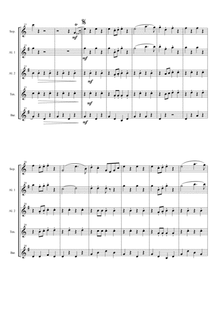 Entrance March From The Gypsy Baron For Saxophone Quintet Page 2