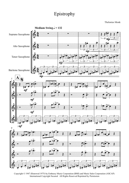 Epistrophy For Saxophone Quartet Page 2