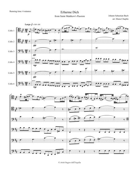 Erbarme Dich From St Matthew Passion For 6 Cellos Page 2