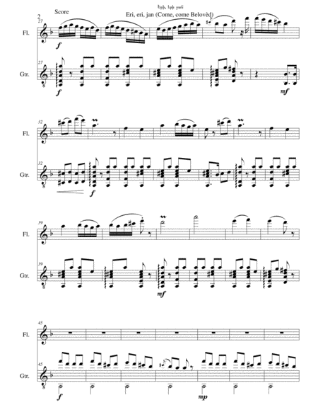 Eri Eri Jan Come Come Belovd For Flute And Guitar Page 2