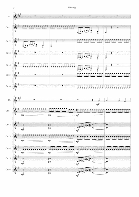 Erlknig The Erlking For Clarinet And 6 Guitars Page 2