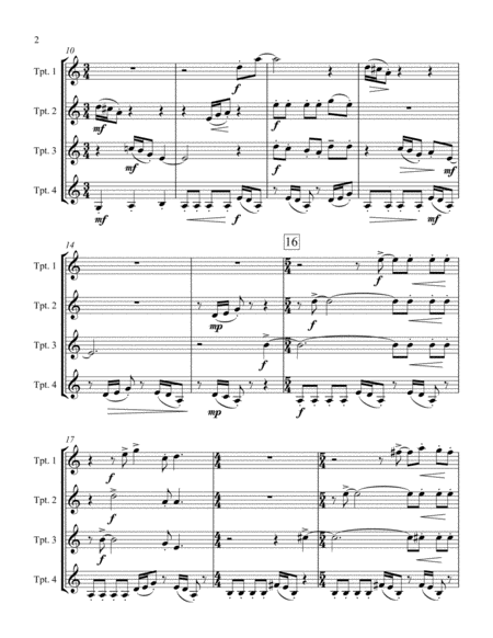 Escapades For Trumpet Quartet Page 2