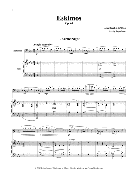 Eskimos Op 64 For Euphonium Piano Page 2