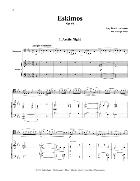 Eskimos Op 64 For Trombone Piano Page 2