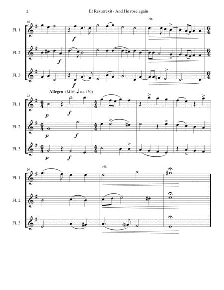 Et Resurrexit And He Rose Again For 3 Flutes Page 2