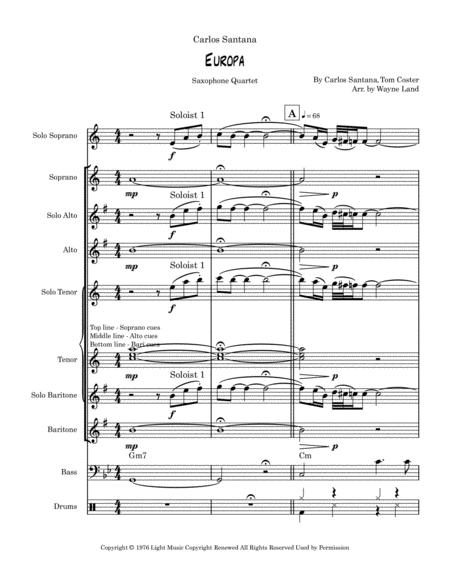 Europa Saxophone Quartet W Drums Bass Page 2