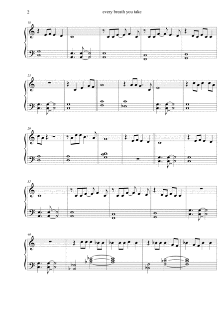 Every Breath You Take Easy Piano Page 2