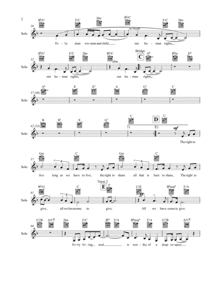 Every Man Woman And Child Lead Sheet Original F Major Page 2